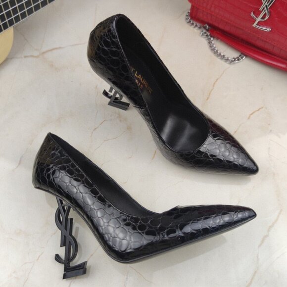 Saint Laurent Ysl Letter Metal Heel Shoes - Picture 4 of 8